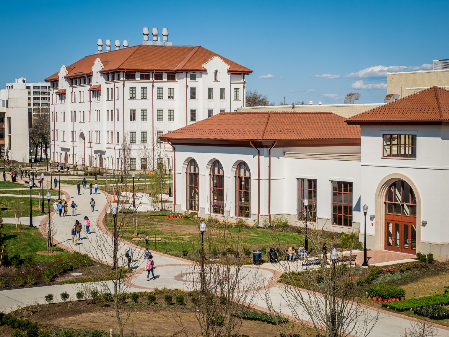 Aerial view of the eastern side of campus