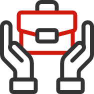 Two hands holding a toolbox