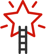 Red star with a ladder underneath.