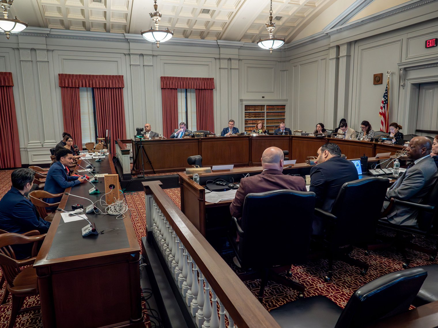 Ethan Garcia addresses the New Jersey State Assembly Budget Committee.
