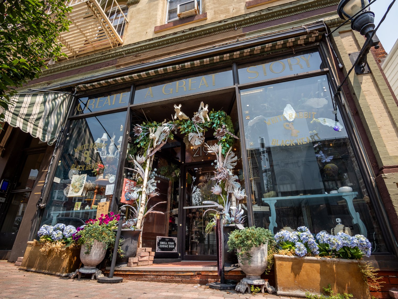 The entrance to White Rabbit Black Heart shop in Montclair.